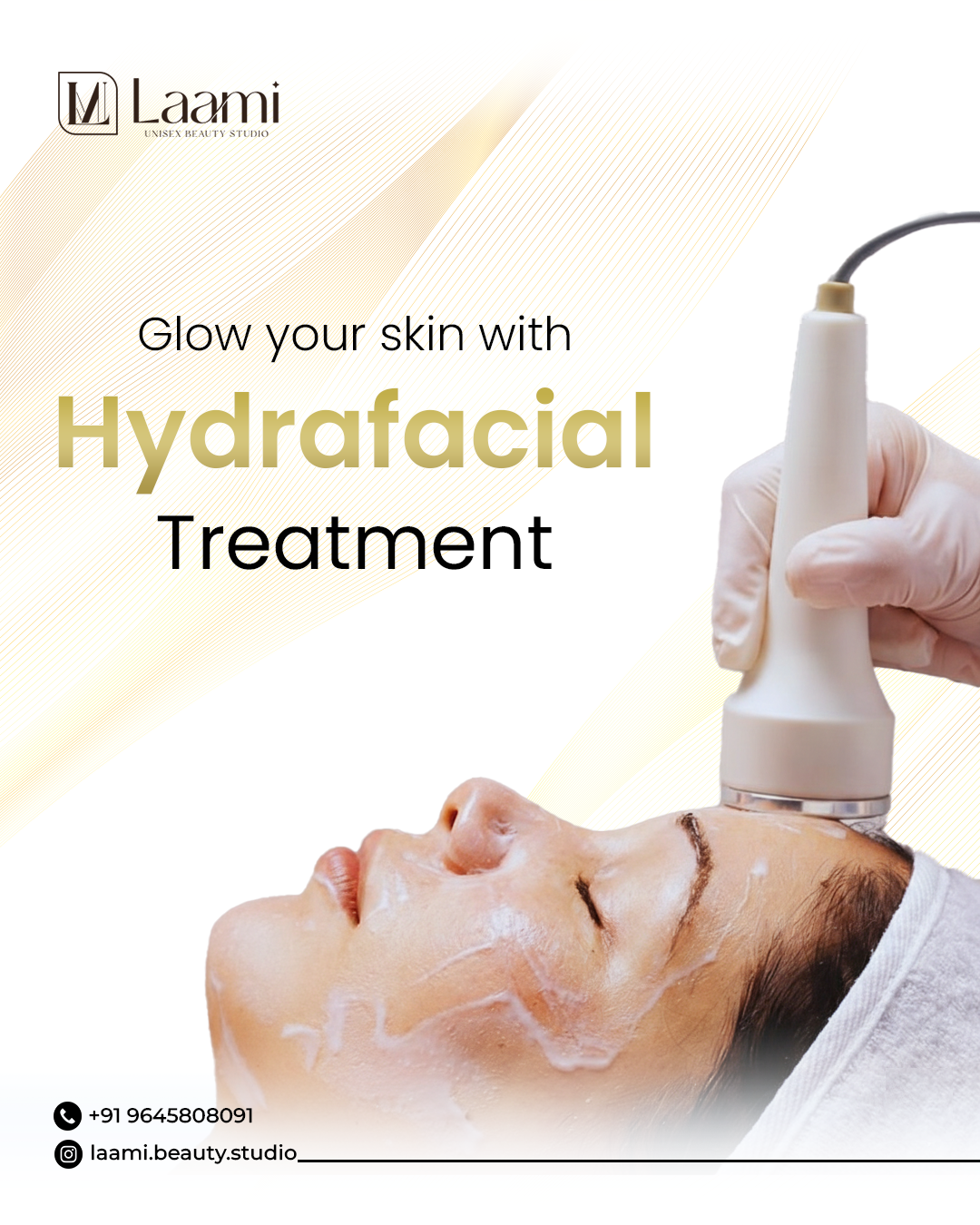 Laami Beauty Studio hydrafacial treatment ad